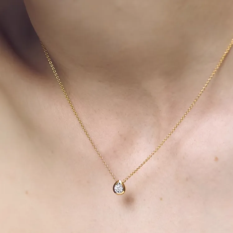 Monica Vinader Diamond Pear Adjustable chain Necklace-2