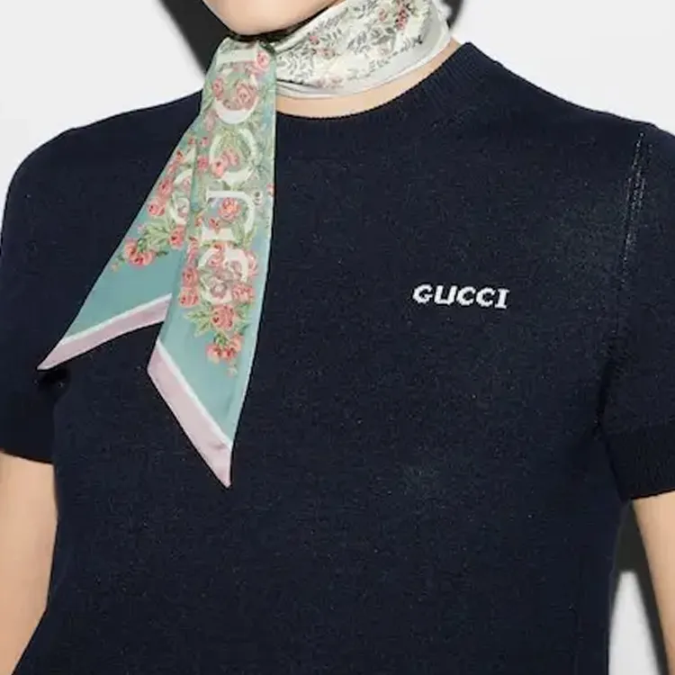 GUCCI Silk Scarves Women's Pink-2