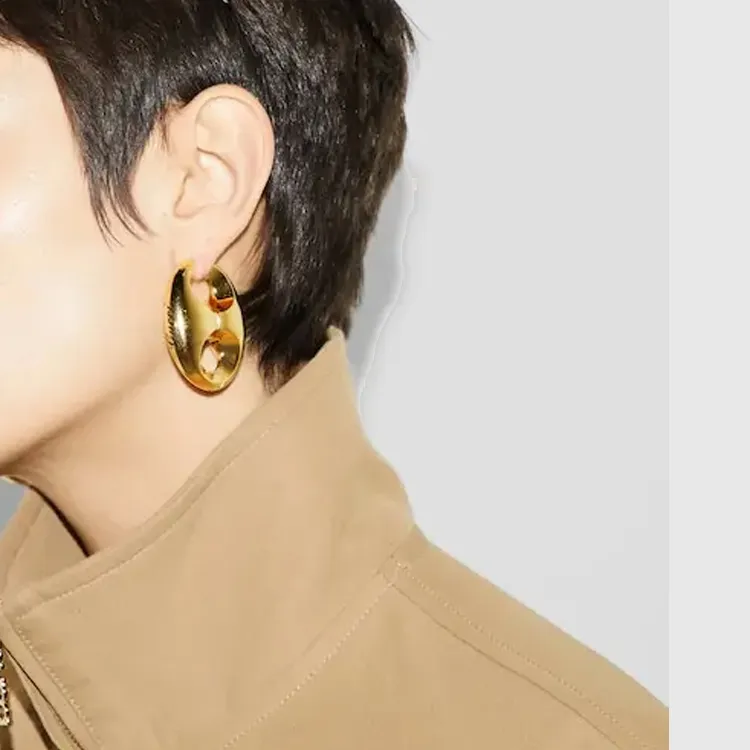 GUCCI Metal Earrings Women's Gold-3