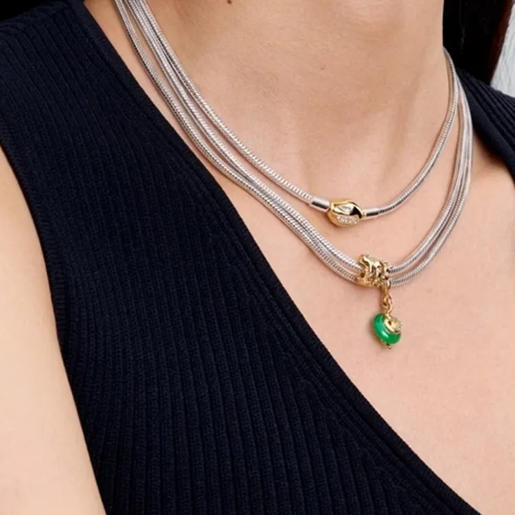 Pandora Gold Plated Necklaces Women's Gold-2