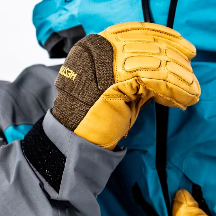 HESTRA Goatskin Gloves Unisex Yellow-2
