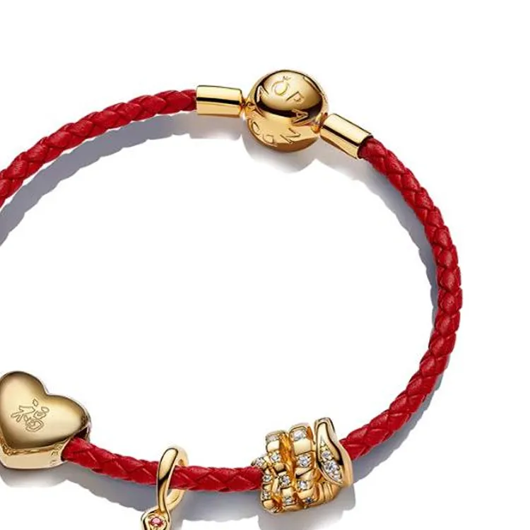 Pandora Gold Plated Bracelets Women's Red-1