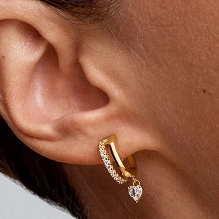 Pandora Gold Plated Earrings Women's Gold-2