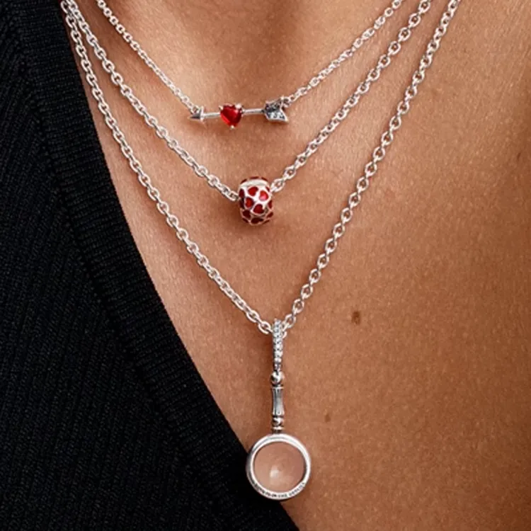 Pandora 925 Sterling Silver Necklaces Women's Silver-2