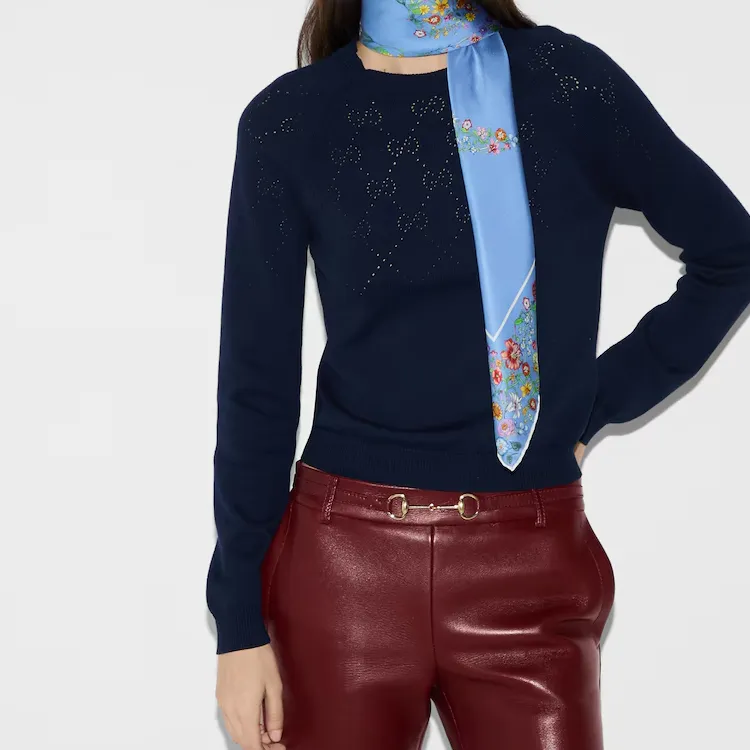 GUCCI Silk Scarves Women's Light Purple-2