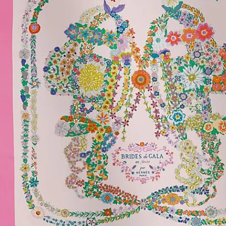 HERMES Mulberry Silk Scarves Women's Pink-1