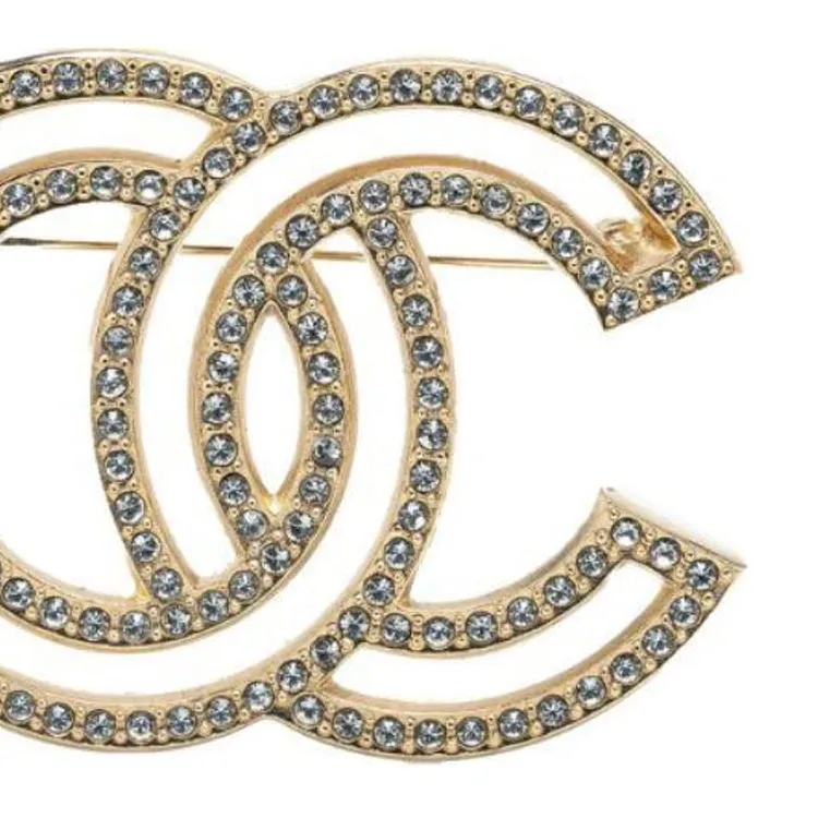 CHANEL 2022 Plated Cc Rhinestone Brooch Costume Brooch-2