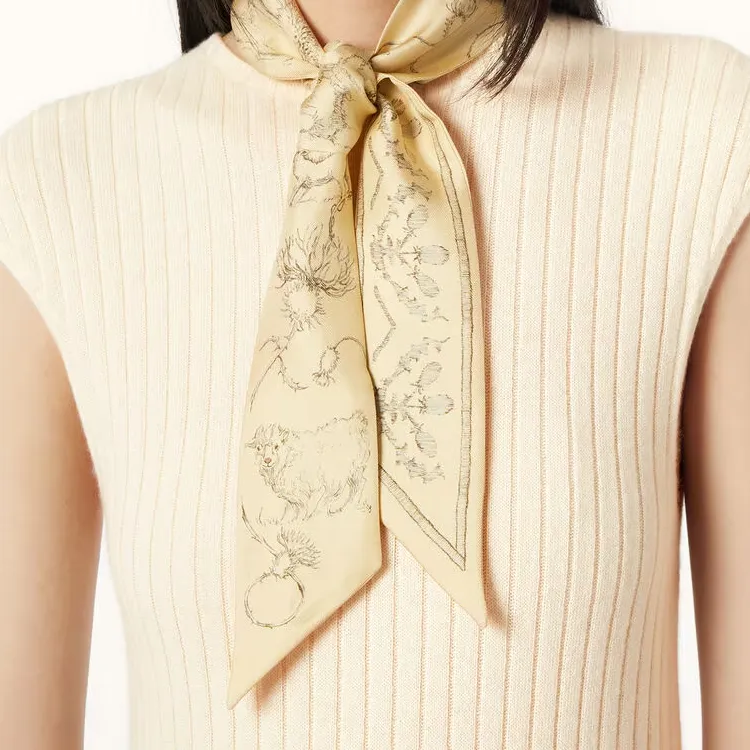 Loro Piana Mulberry Silk Scarves Women's Champagne-2