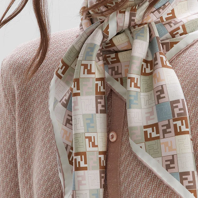 FENDI Logo Detailed Square Foulard-2
