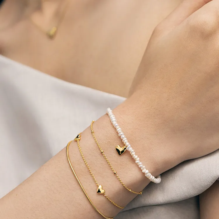 Monica Vinader Mini Pearl Heart Bracelet-2
