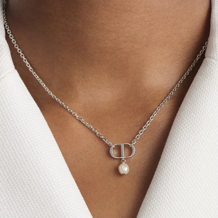 DIOR Metal Necklaces Women's Silver-2