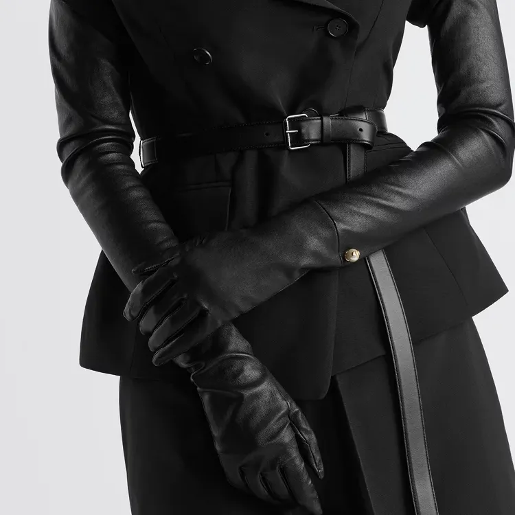 DIOR Sheepskin Gloves Women's Black-2