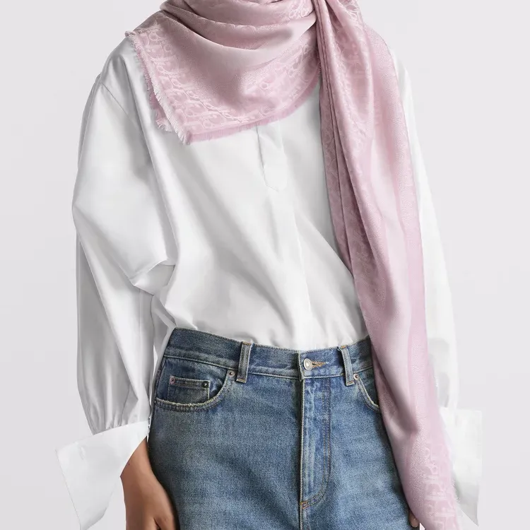 DIOR Mulberry Silk Shawls Women's Purple-2