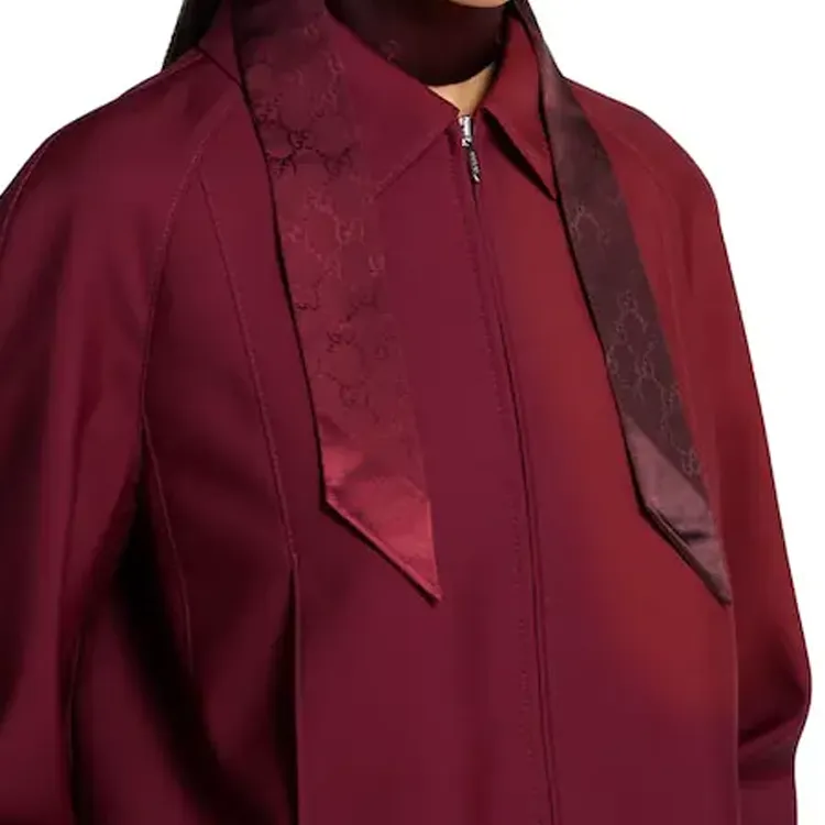GUCCI Mulberry Silk Silk Scarves Women's Burgundy-2