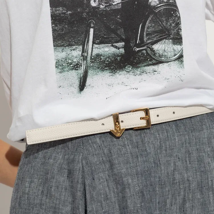 EMPORIO ARMANI Deer print Belt With Eagle Logo Charm-2
