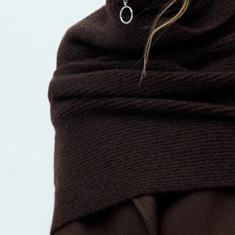 ZARA Metal Shawls Women's Chocolate-2