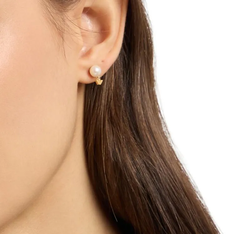 EMPORIO ARMANI White Pearl Stud Earrings-2