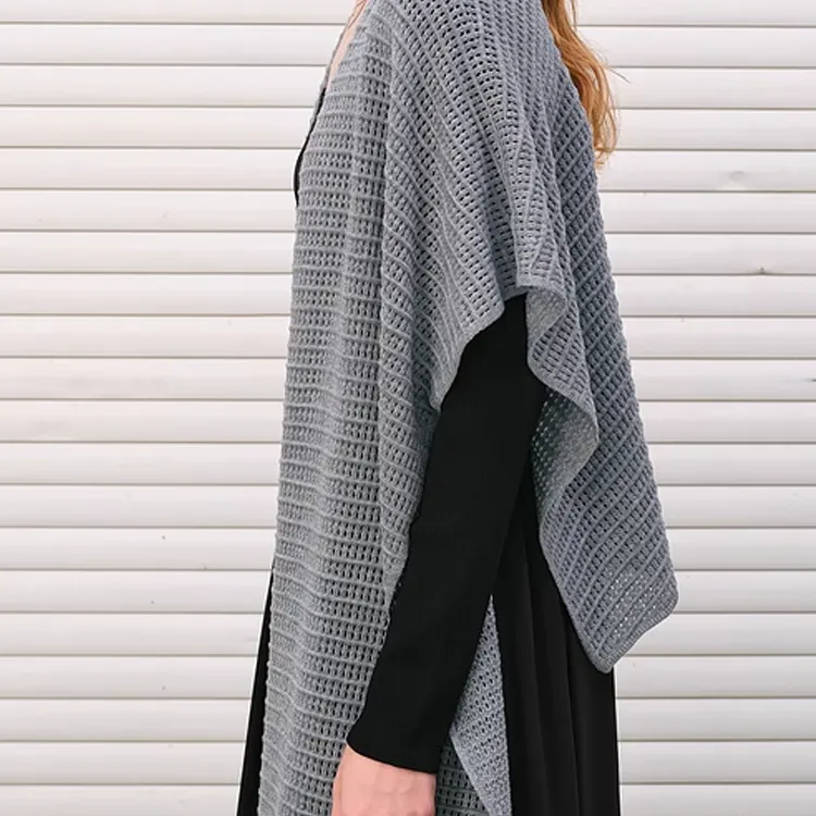 DKNY Polyester Shawls Women's Gray-2