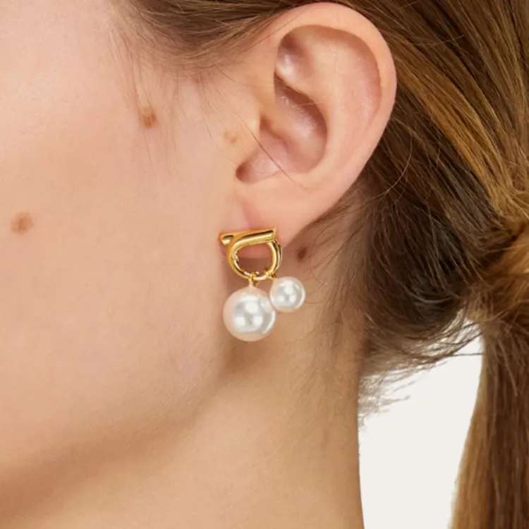 Ferragamo Faux pearl Embellished Earrings-2