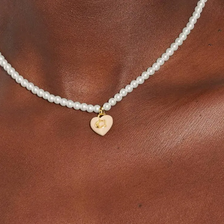 COACH Heart Pearl Choker-2