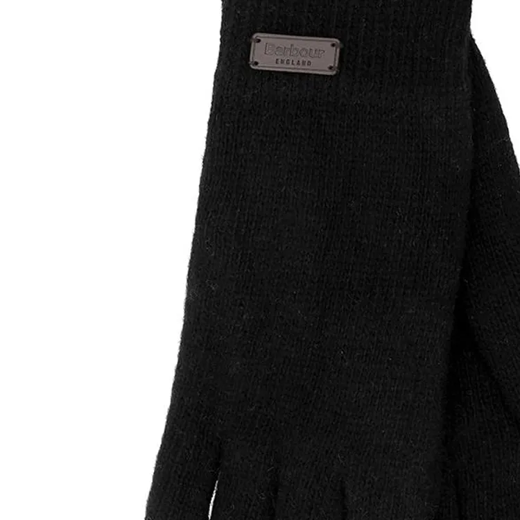 BARBOUR Wool Knit Gloves Men's Black-2