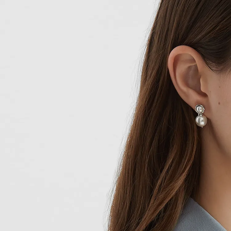 FENDI Artificial Crystal Earrings Women's Silver-2