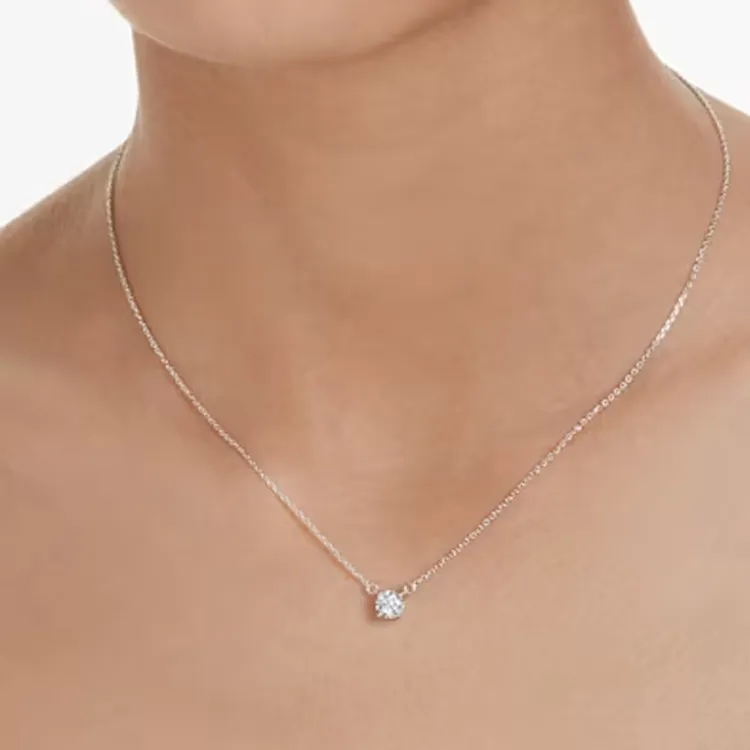 Swarovski 925 Sterling Silver Necklaces Women's Silver-2