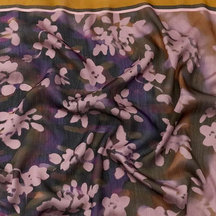 ZARA Silk Scarves Women's Purple-1
