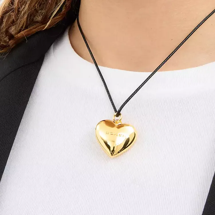 COACH Cubic Zircon Necklaces Women's Gold-2