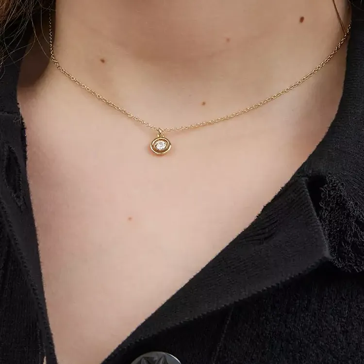 COACH Cubic Zircon Necklaces Women's Gold-2