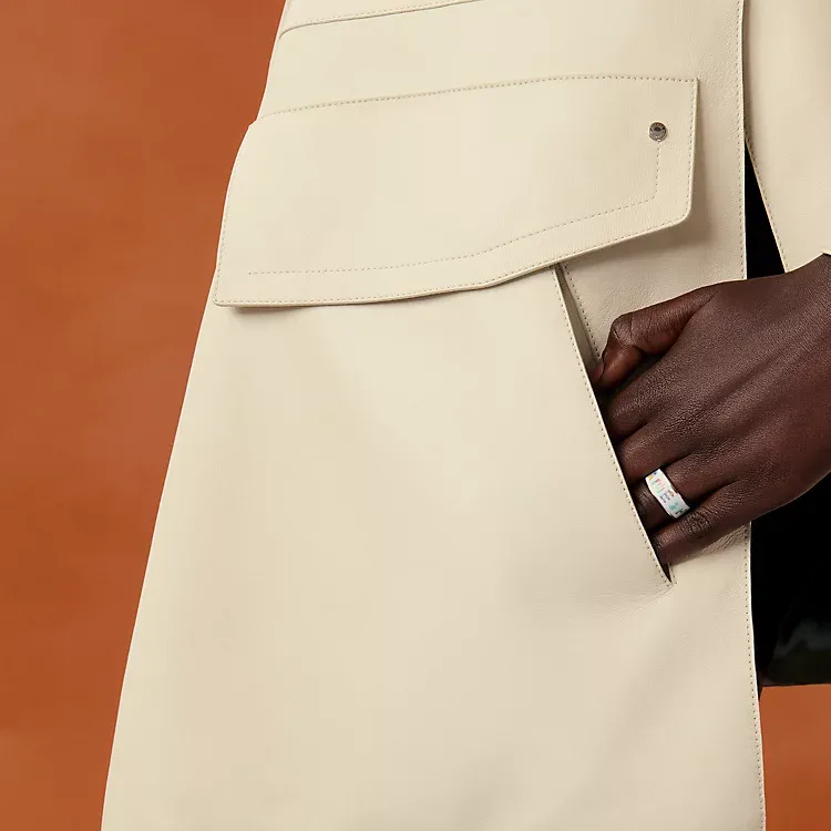 HERMES Enamel Rings Women's White-2