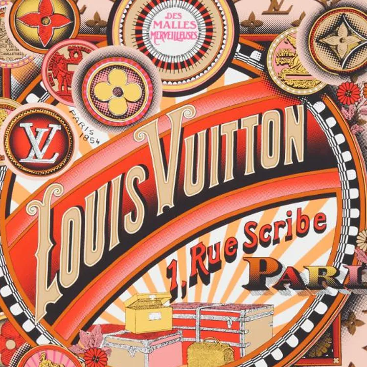 LOUIS VUITTON Silk Scarves Women's Red-1