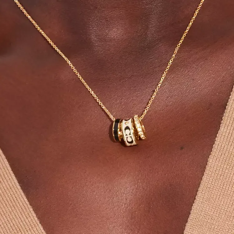 COACH Enamel Necklaces Women's Gold-2