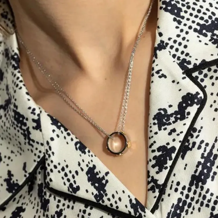 TORY BURCH Logo Charm Necklace-2