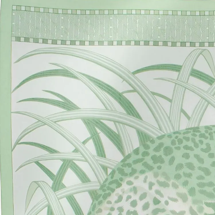 CARTIER Silk Scarves Unisex Green-2