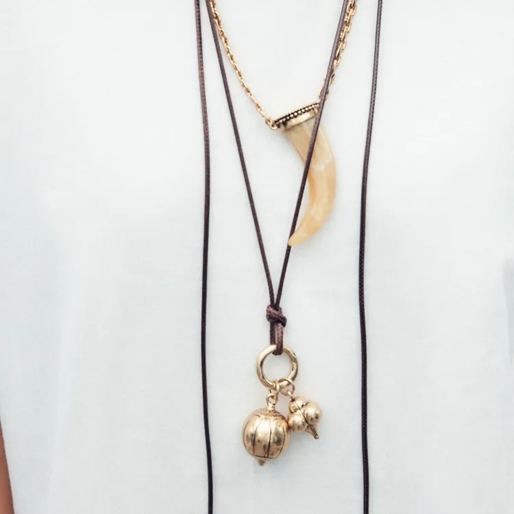 ZARA Metal Necklaces Women's Gold-2