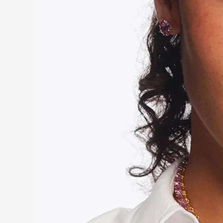 LES NEREIDES Brass Earrings Women's Purple-2