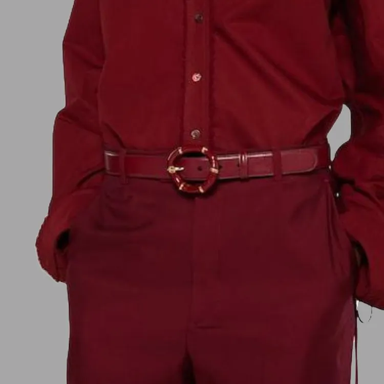 GUCCI Leather Belts Women's Red Width 3CM-2