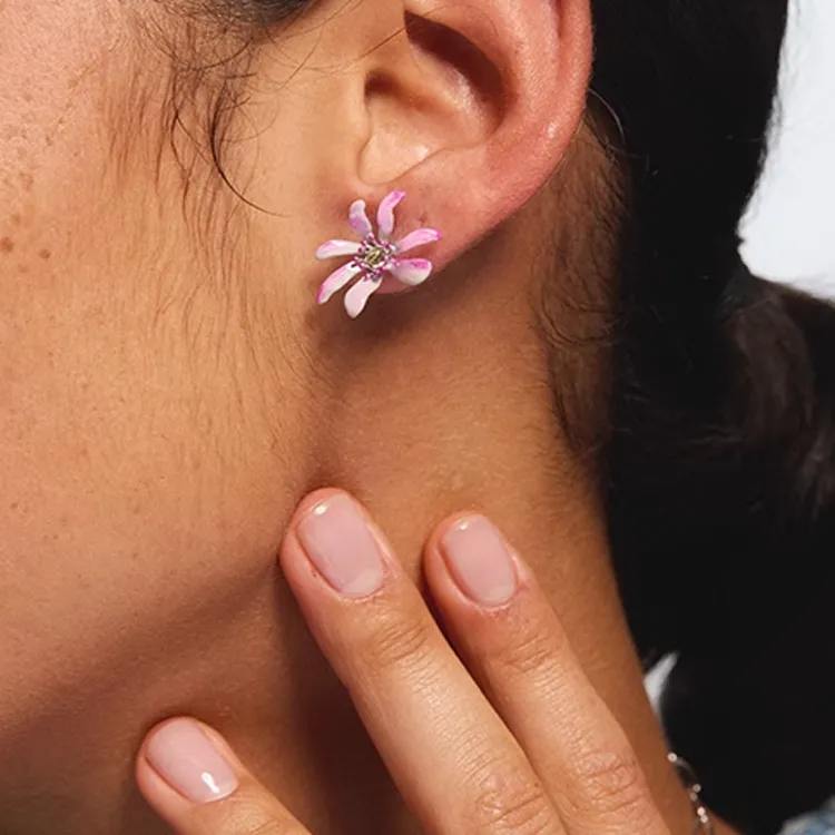 LES NEREIDES Gold Plated Earrings Women's Pink-2