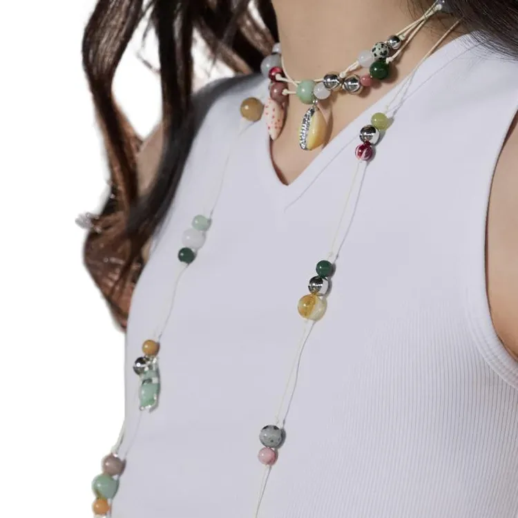 ZARA Resin Necklaces Women's White-2
