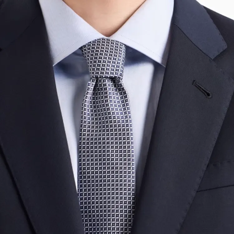 AMANI Mulberry Silk Ties Men's Dark Blue-2