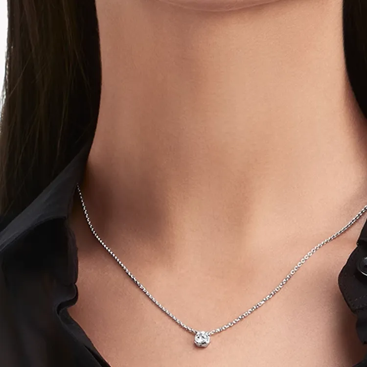 Graff 18K White Gold Necklaces Women's Silver-2