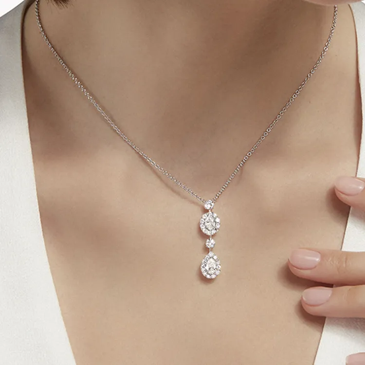 Graff 18K White Gold Necklaces Unisex Silver-2
