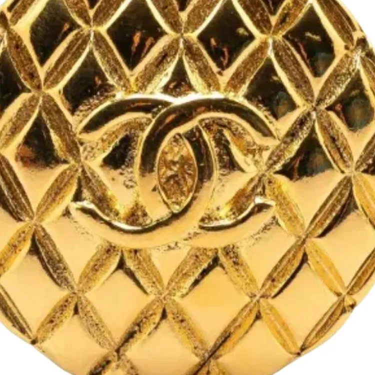 CHANEL 1980s Cc Diamond quilted Brooch-2