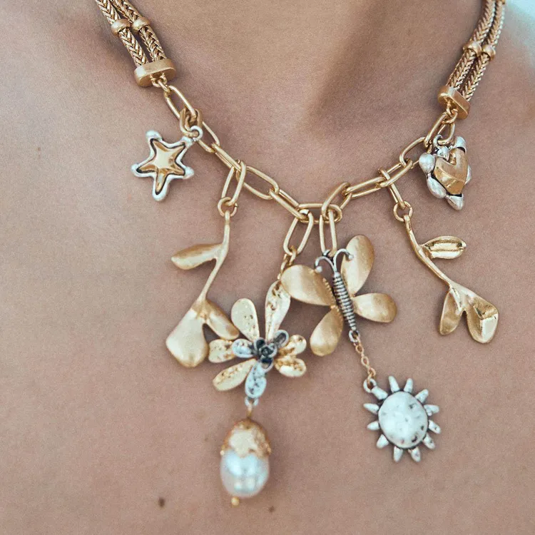 ZARA Metal Necklaces Women's Gold-2
