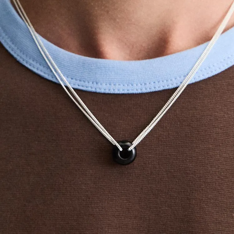 ZARA Brass Necklaces Men's Silver-2