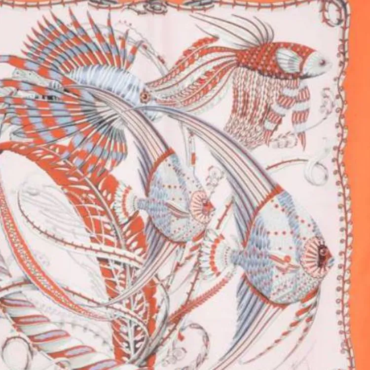 FERRAGAMO Silk Scarves Women's Orange-1