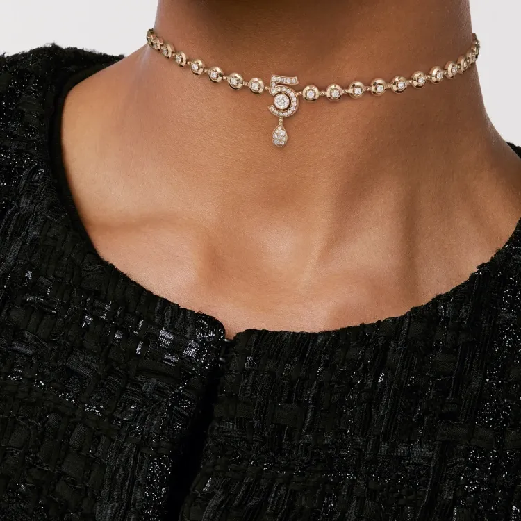 CHANEL 18K Gold Necklaces Unisex Rose Gold-2