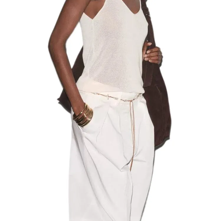 ZARA Metal Belt Women's White  -2