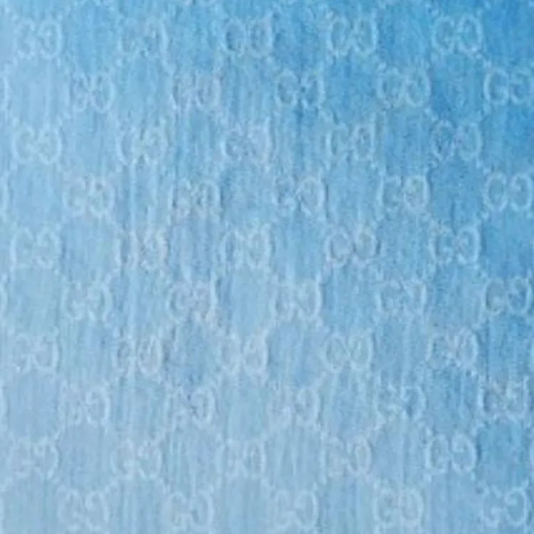GUCCI Cotton Fabric Silk Scarves Men's Blue-1